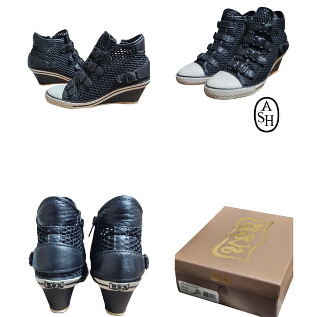 ASH 아쉬 GOSSIP 웨지힐 스니커즈 | 35 M | 올블랙