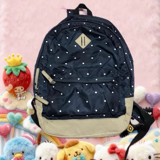 네이비 도트 백팩 모리가방 