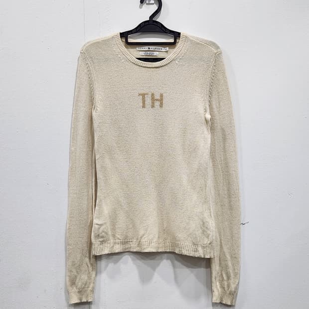 [S] 타미힐피거 램스울 혼방 아이보리 니트 여성 S