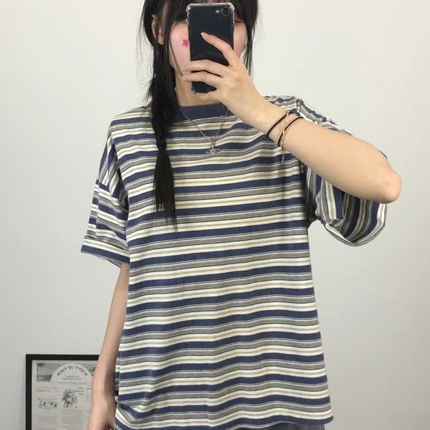 90s Bale Dyed Originals Stripe Tee