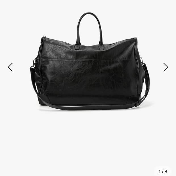 르마드 크랙 페이크 레더 볼링백 - 블랙