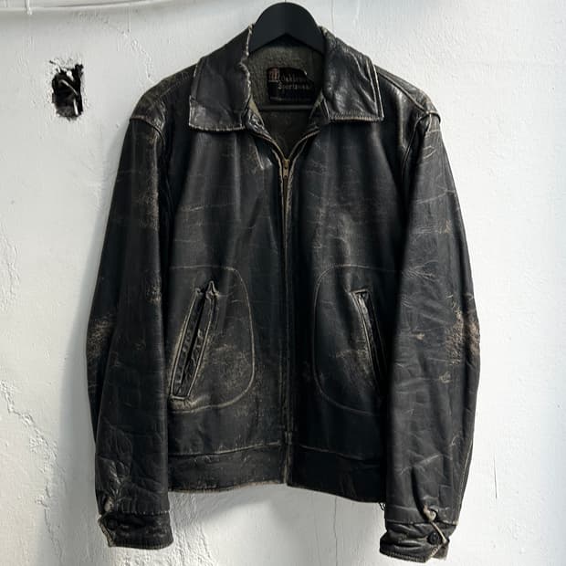 60's Sears 오크브룩 디스 레더 자켓 빈티지 레더 가죽 자켓