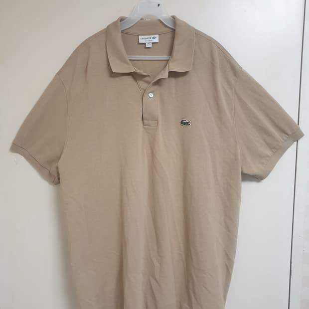 라코스테 클래식핏 베이지 반팔 카라티 US L/XL