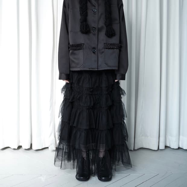 생긴스튜디오 TULLE TIERED LONG SKIRT 팝니다