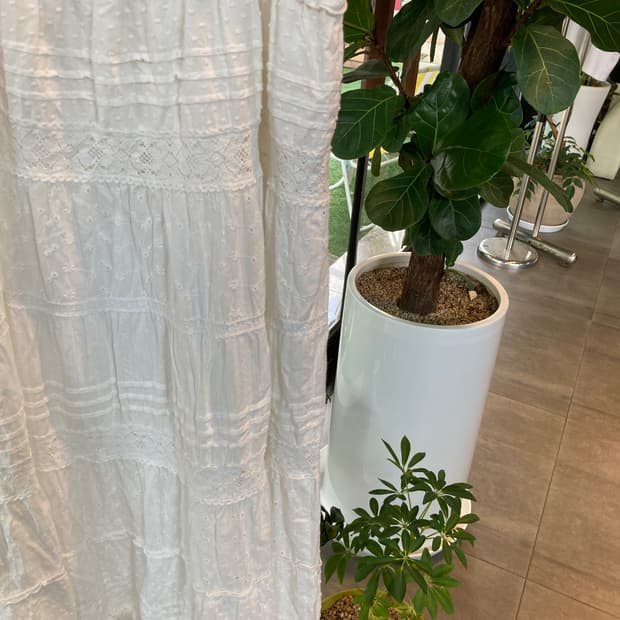 레이스 포인트 플리츠 레이어드 원피스