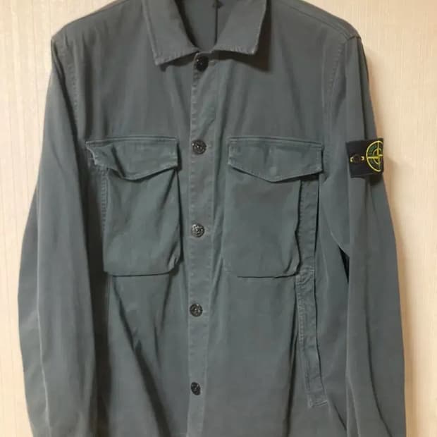 스톤아일랜드 19aw 가먼트다이 스트레치 오버셔츠 인 블루