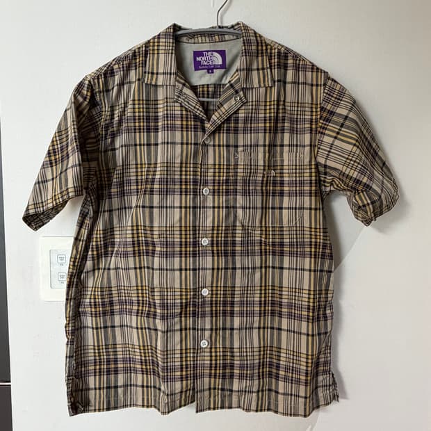 노스페이스 퍼플라벨 마드라스 필드 체크 반팔셔츠 