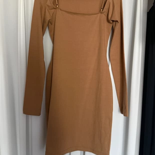 PARKSSY Square Line Dress_Hazelnut