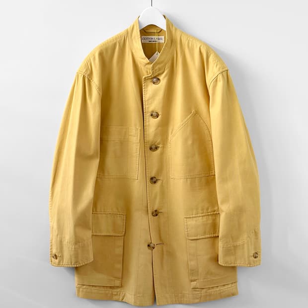 (Rare)80~90s 이세이 미야케 코튼 라벨 스탠드 카라 워크 자켓