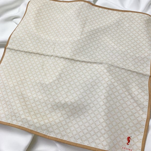 [정품] Celine 셀린느 로고패턴 빈티지 쁘띠스카프 손수건