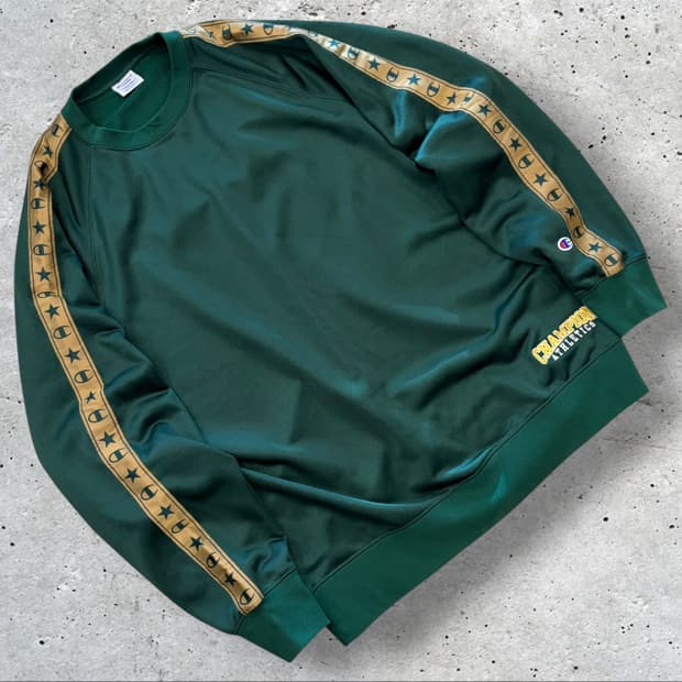 [L] 챔피온 그린 스타 트랙 풀오버 맨투맨 D523