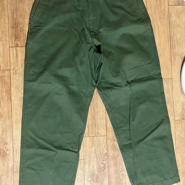 에스피오나지 - 와이드 오피서 팬츠 (그레이 올리브)