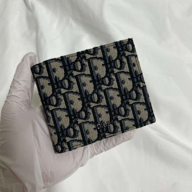 [정품] 신형 새상품급 / 디올 오블리크 반지갑 베이지