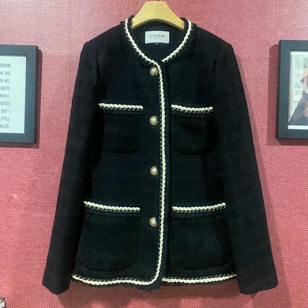 ENTER 블랙 트위드 자켓