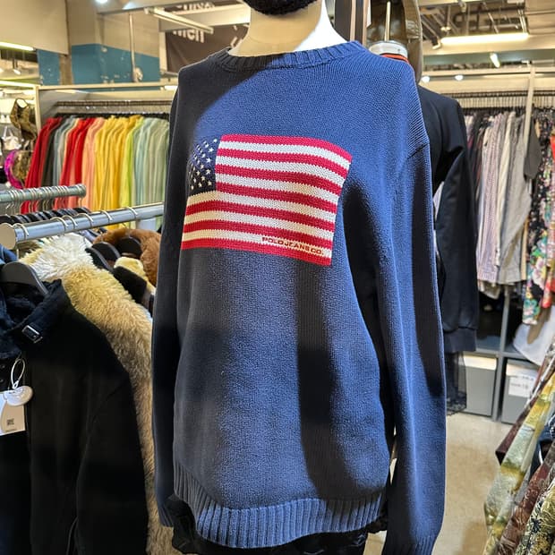 POLO 폴로 네이비 성조기니트