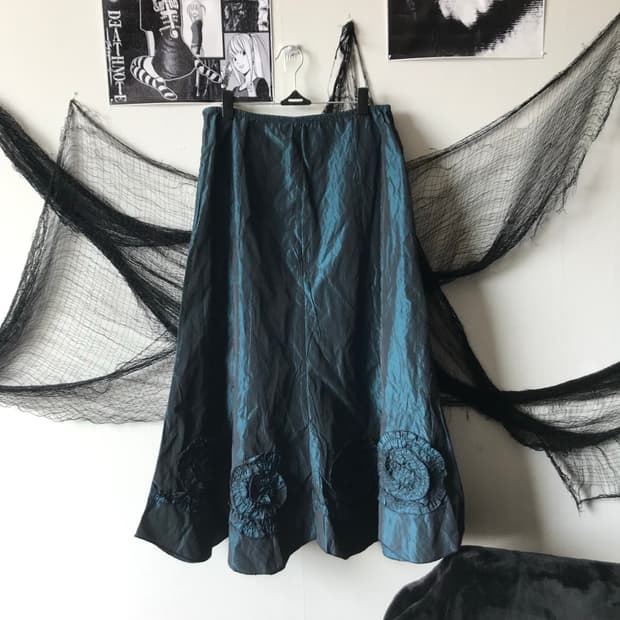 Oriental flower long skirt 