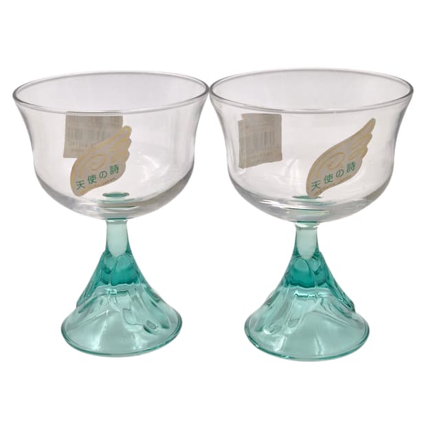 80s 아데리아 에메랄드 천사 디저트 글라스 1p