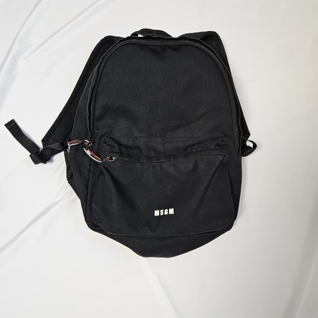 MSGM 클래식 백팩 가방 코튼 블랙