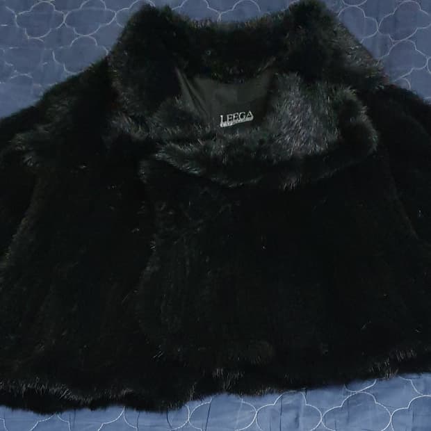 LEEGA 럭셔리 밍크퍼 자켓 블랙 (M)