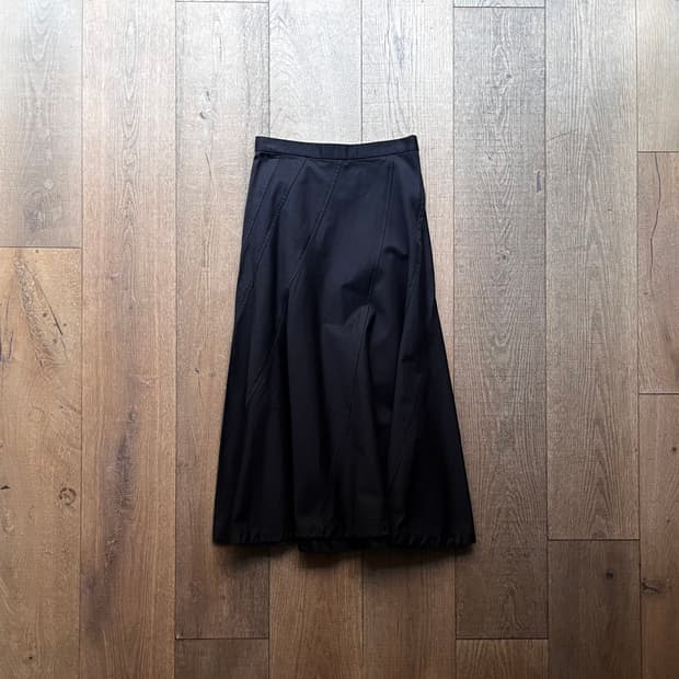 Diagonal Cuttingline Patchwork Skirt