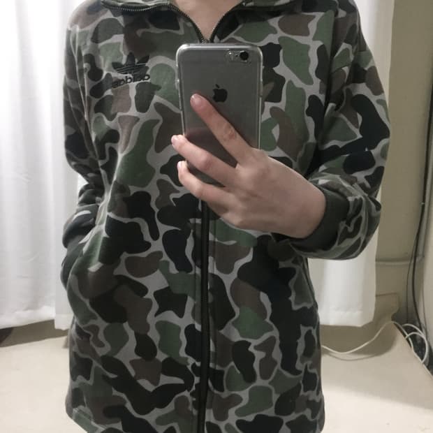 아디다스 카모 밀리터리 코튼 면 집업 85