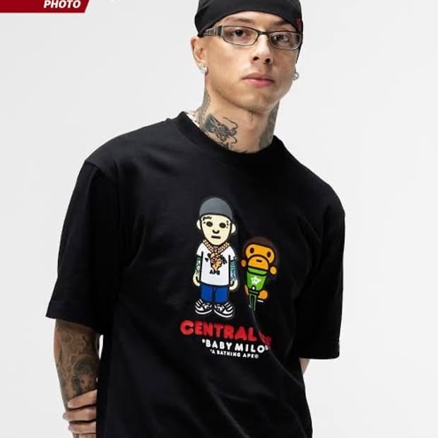 (미발매 정품) bape x synaworld 센트럴씨 콜라보 반팔티 