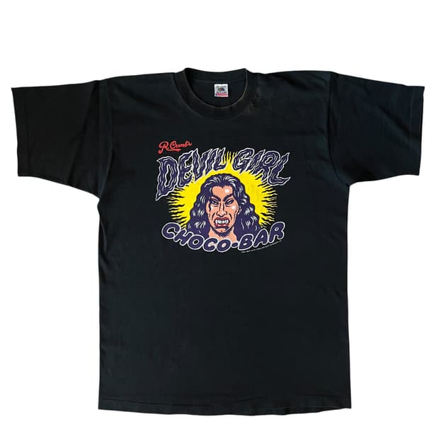 빈티지 90s R Crumb Devil Girl 티셔츠