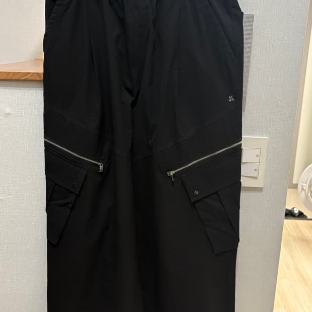 알리스 폴리시드 멀티 와이드 카고 팬츠 [블랙]