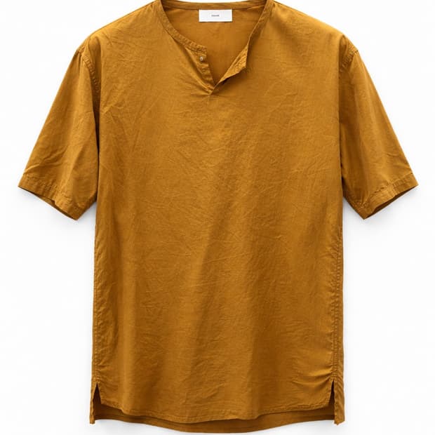 비이커 반팔 셔츠 머스타드컬러 100