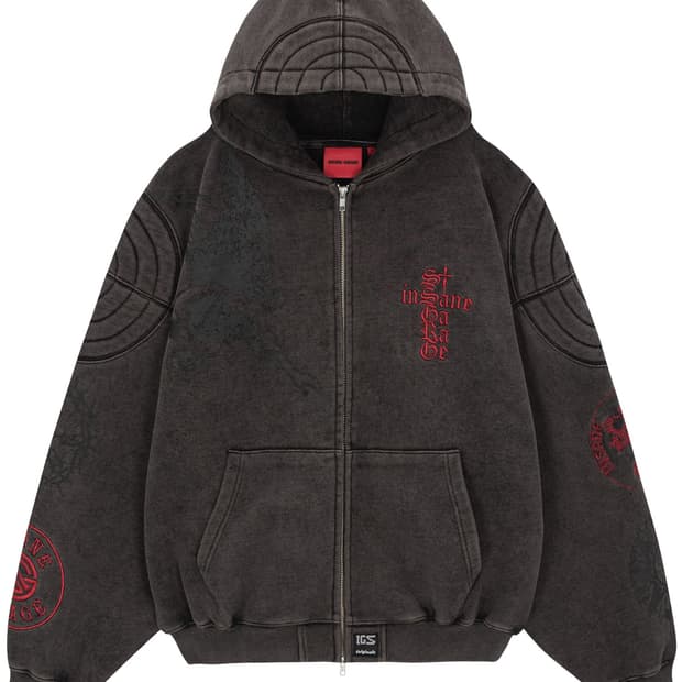 인세인개러지 패디드 숄더 후드집업