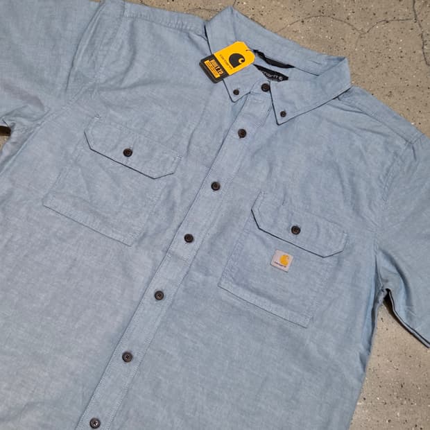  Carhartt 칼하트 데님블루 반팔셔츠