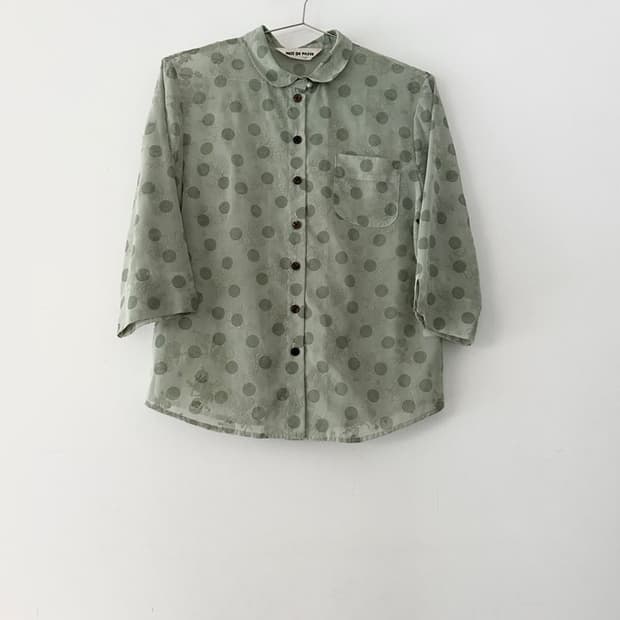 Apple mint dot shirt / green