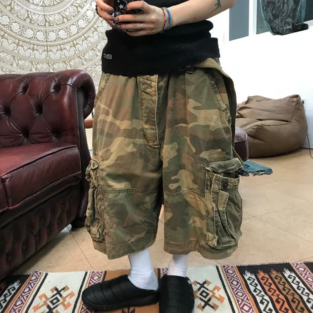 아베크롬비 카모 카고 반바지 