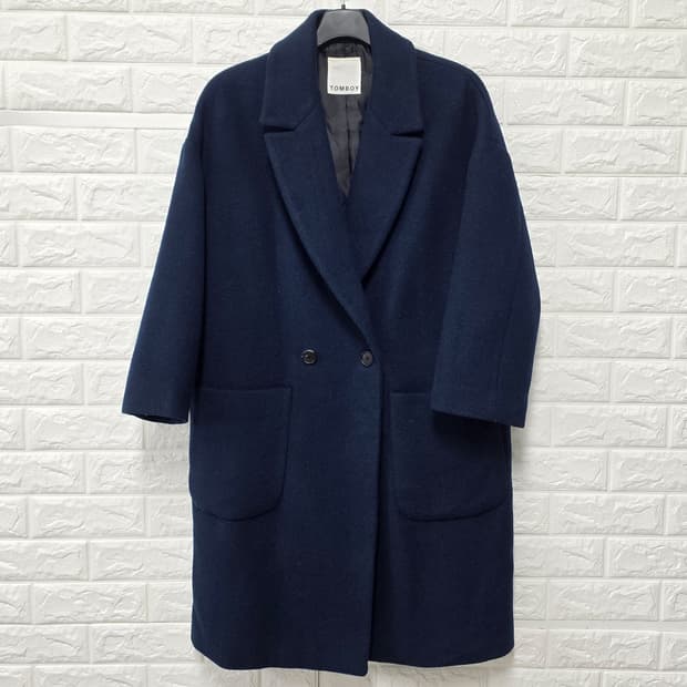 택포// 스튜디오 톰보이 네이비 울 코트 L