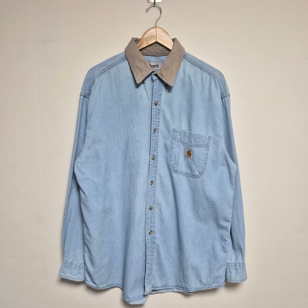 칼하트Carhartt 카라 배색 데님 셔츠 L사이즈 - S270