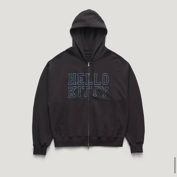 새상품) 파르벵 farven 헬로 키티  로고 집업 후디 차콜
