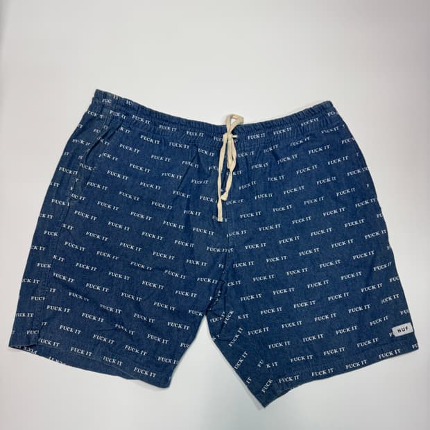 허프 HUF Fuck it 프린팅 밴딩 반바지 2XL
