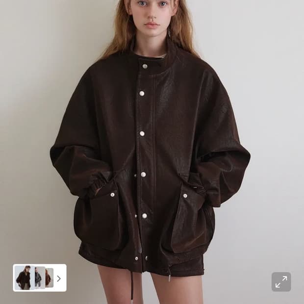 하네 오버핏 필드 숏 레더 자켓 s 사이즈