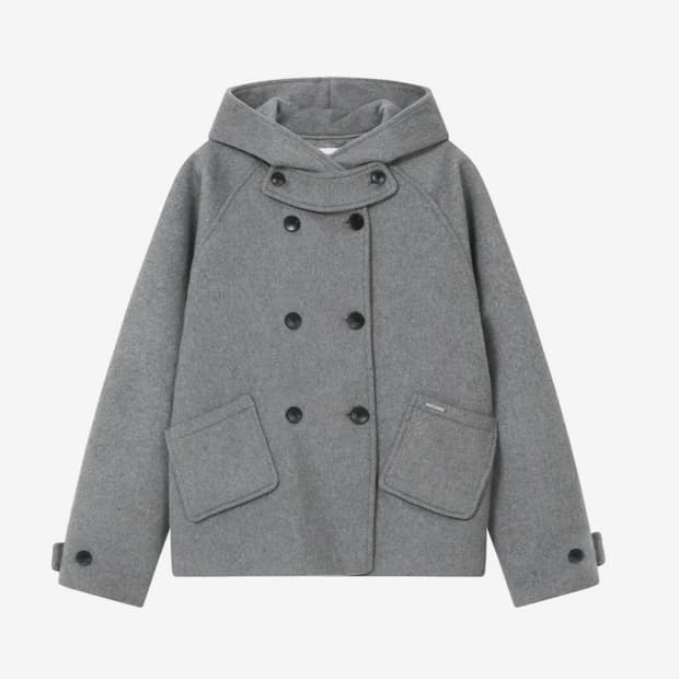 미세키서울 후디 더블 버튼 코트 그레이