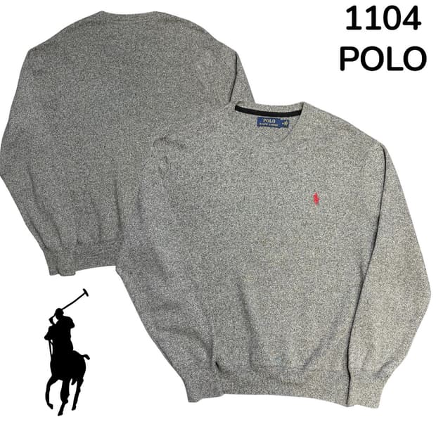 폴로랄프로렌 레드포니 신형 그레이 니트 스웻셔츠 맨투맨 M 