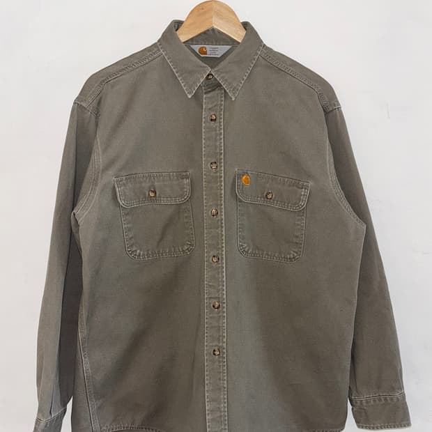 1990s Carhartt 워크 셔츠 / Moss Green