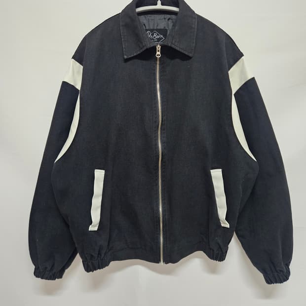 보세 빈티지 배색 데님 바시티 자켓 F