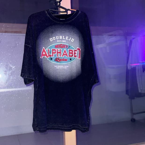 더블제이디 오버핏 빈티지 스트릿 반팔 티셔츠