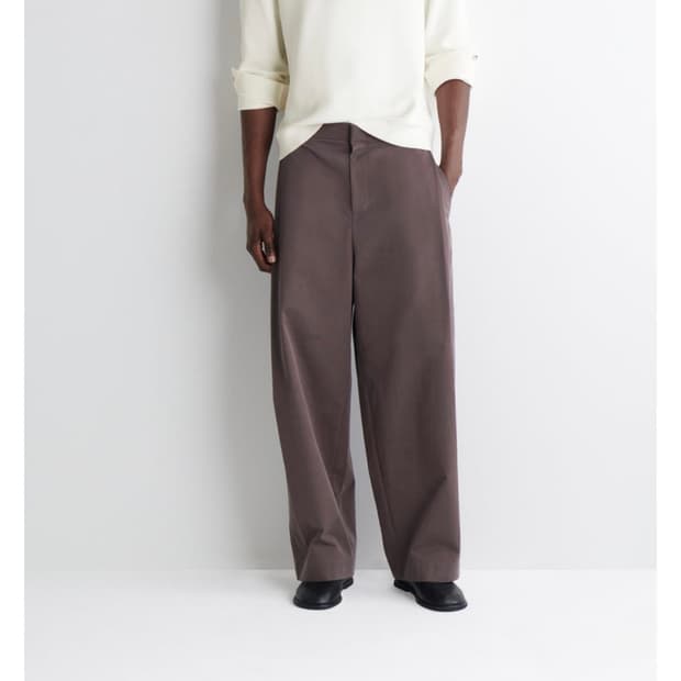 COS 와이드 레그 코튼 트라우저 다크브라운 48