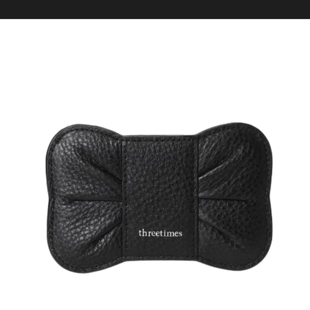 쓰리타임즈 보우 카드 홀더 지갑 블랙