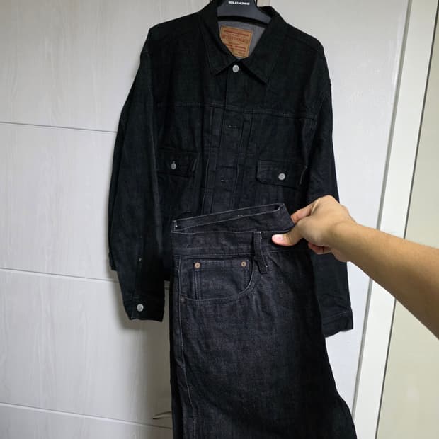 아웃스탠딩 2세대 데님 세트(L사이즈, 블랙)