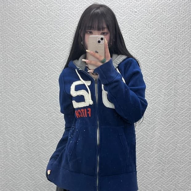 아베크롬비 레트로 Y2K 00's 키치 페인팅 후드집업 L C09714