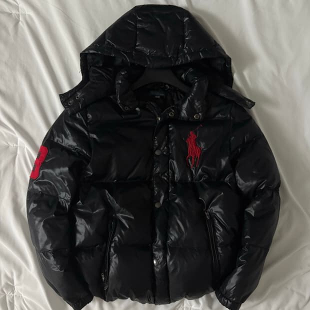 폴로 빅포니 유광 패딩 M