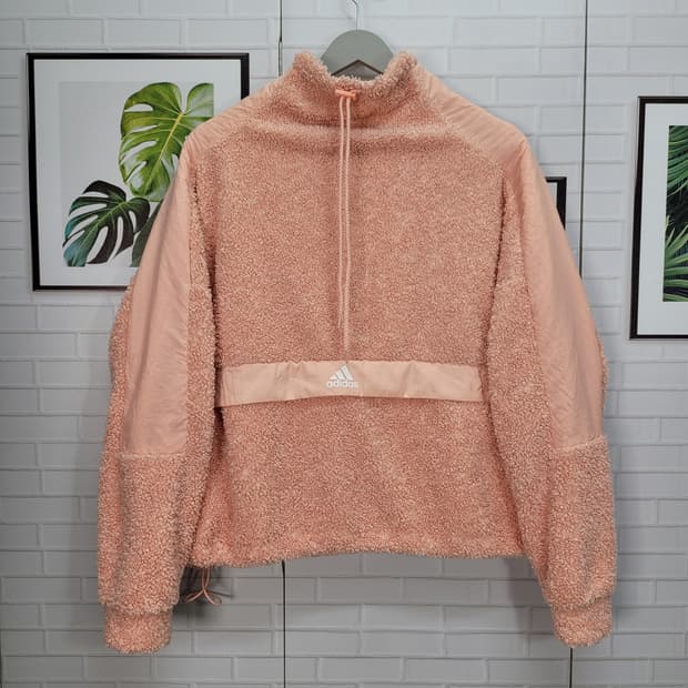 아디다스 플리스 방풍 하이넥 뽀글이 후리스 스웨터 거의새옷 M사이즈