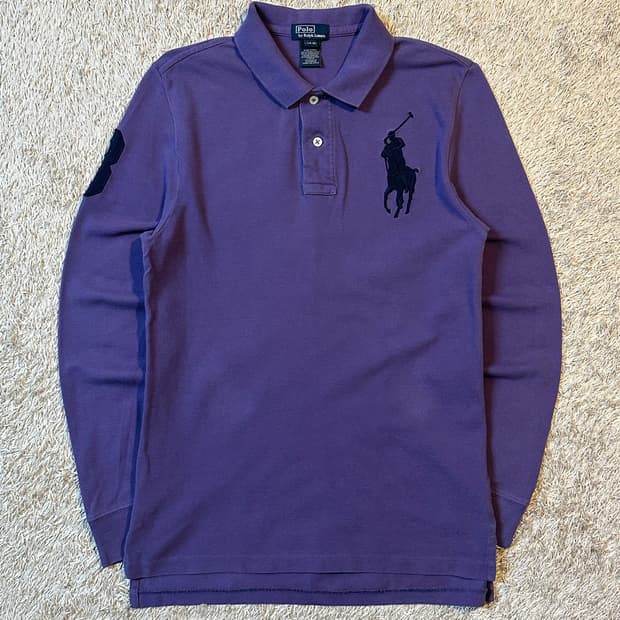 폴로 랄프로렌 빅포니 로고 PK 긴팔 카라티 퍼플